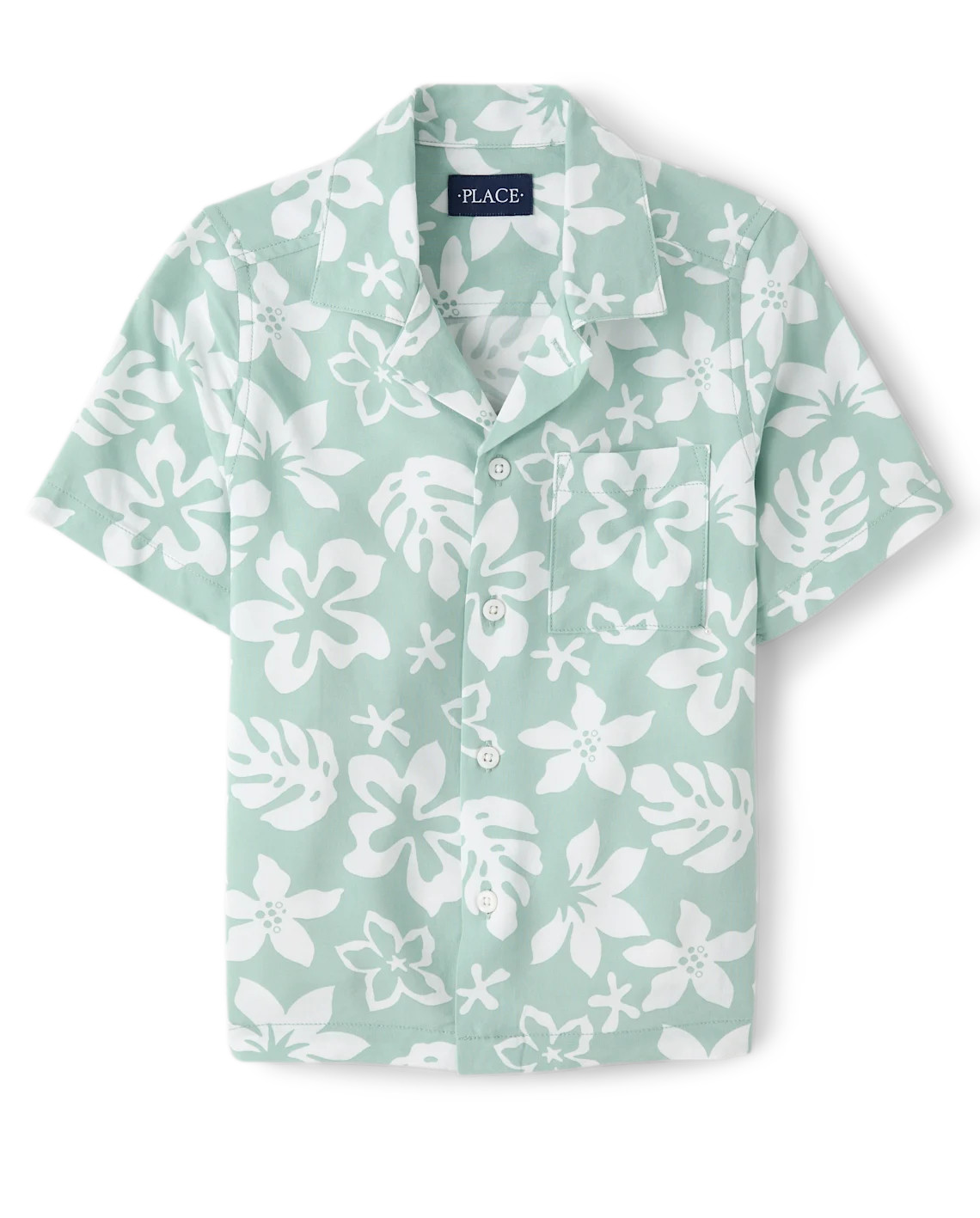 Boys Tropical Button Up Shirt - green | The Children's Place