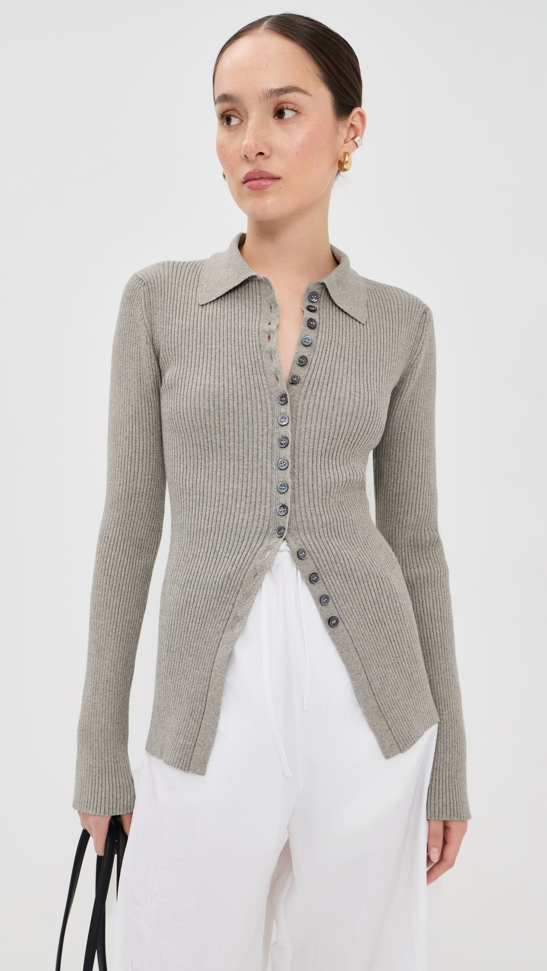 Elongated Ribbed Cardigan | Shopbop
