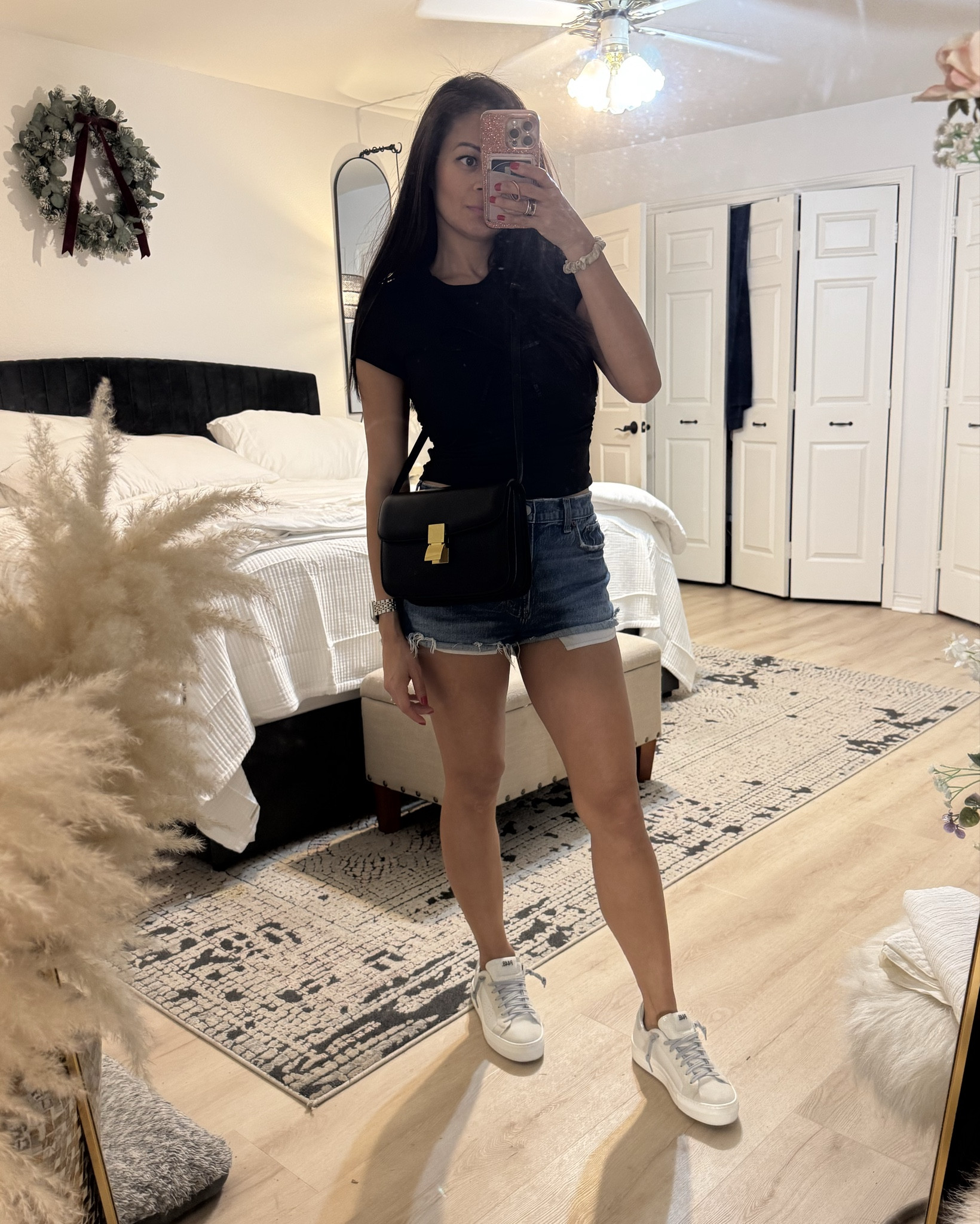 Faux leather adjustable strap bag!! Looks expensive but under $50! These semi platform sneakers are super comfy too! 

#LTKShoeCrush #LTKFindsUnder50