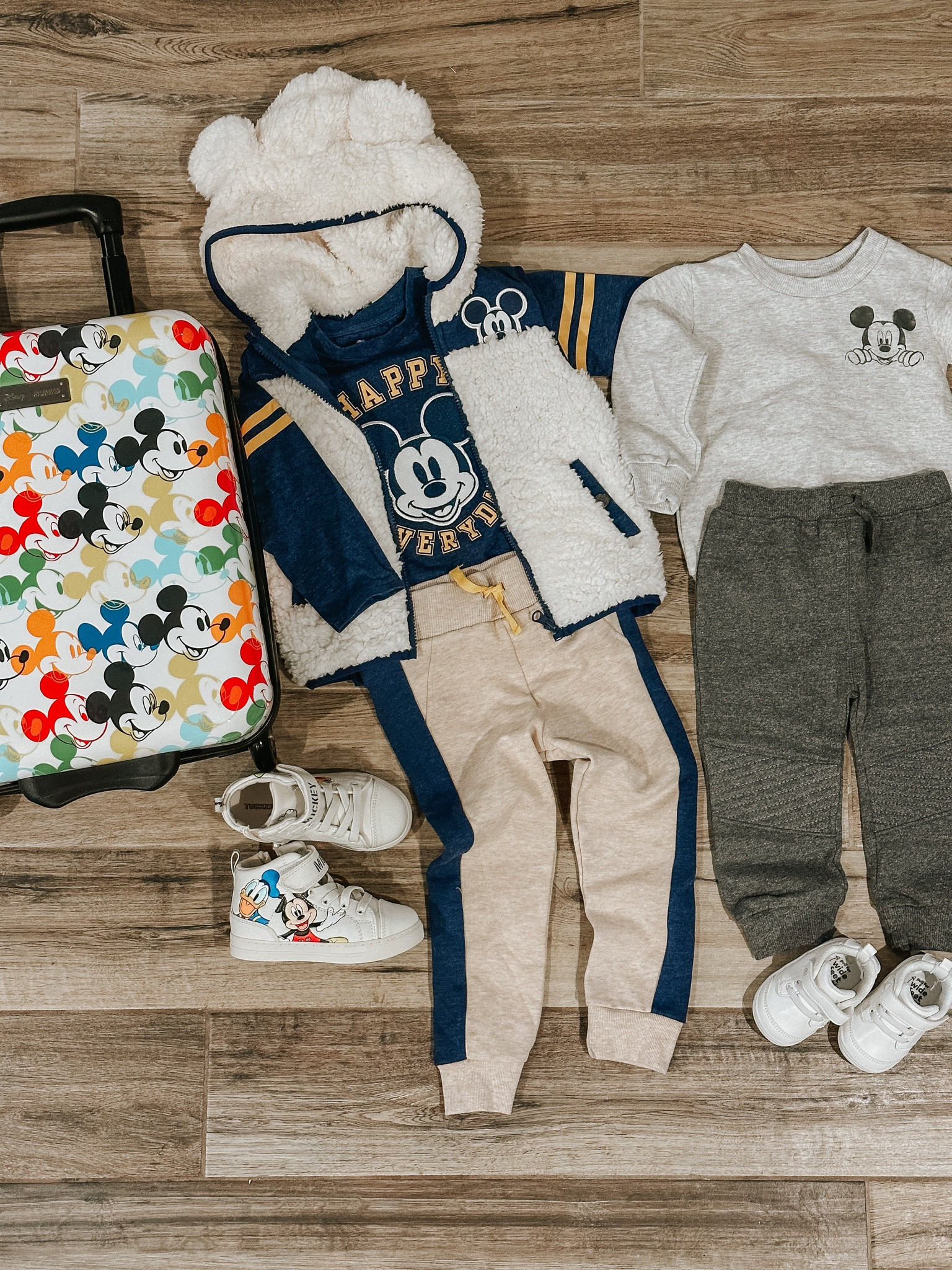 Unfortunately Gabe’s Mickey outfit is currently sold out but Caleb’s is still in stock! Caleb is a size 3 infant and I would say they’re a little big, but it is tough to gauge because he has tiny feet 👣 
We loved his Mickey luggage which was perfect for his first trip to Disney!

#LTKbaby #LTKkids #LTKtravel