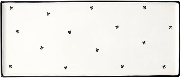 Santa Barbara Design Studio Serving Platter White Rectangular Ceramic Serving Tray, 14" x 6", Bla... | Amazon (US)