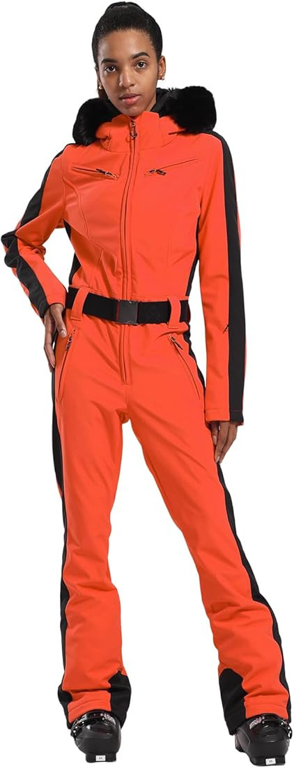 GSOU SNOW Womens Ski Suit One Piece Snowsuit Snowboard Slim Insulated Jumpsuit Jacket Waterproof ... | Amazon (US)