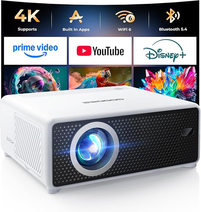 Mini Smart Projector with WiFi and Bluetooth - Compatible with Netflix/YouTube/PrimeVideo, Electr... | Amazon (US)