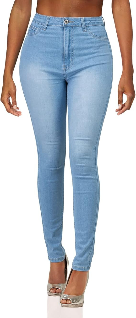 High Waisted-Rise Colored Stretch Skinny Destroyed Ripped Distressed Jeans for Women Olive Mustar... | Amazon (US)