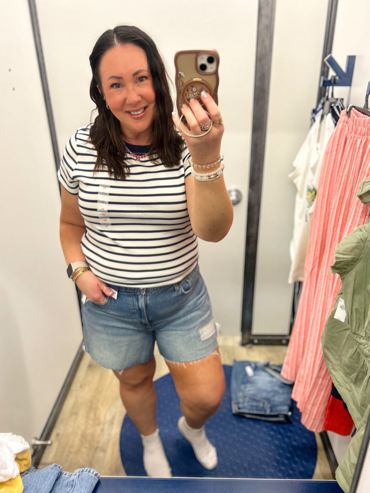XL ribbed tee. Size 16 5’’ inseam shorts. Would prefer an 18. These run a little small. 50% off at Old Navy!

#LTKOver40 #LTKSaleAlert