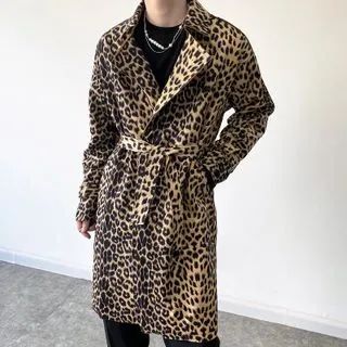 Leopard Print Long Coat | YesStyle Global