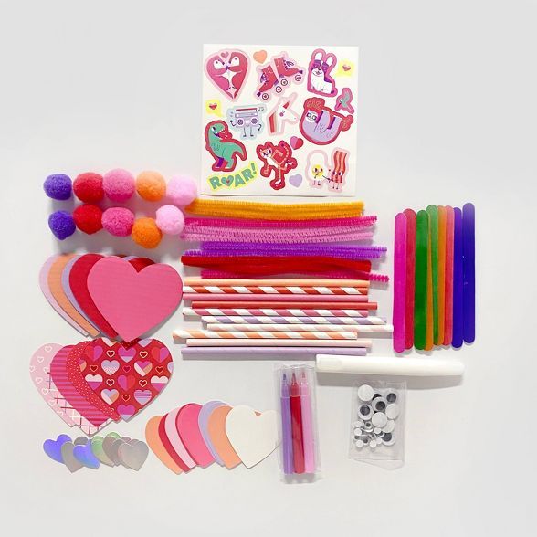 Kids Valentine&#39;s Day Craft Bucket Classic Pink - Spritz&#8482; | Target