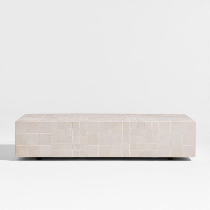 Avalon 51" Rectangular Tile Outdoor Coffee Table + Reviews | Crate & Barrel | Crate & Barrel