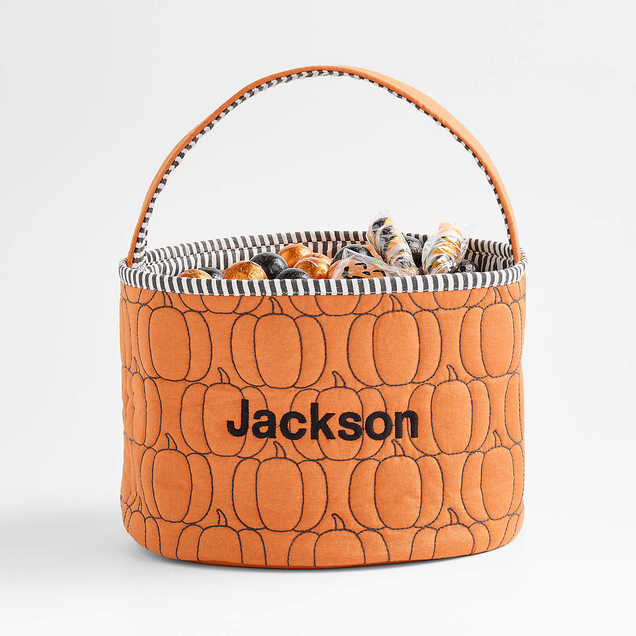 Orange Pumpkin Halloween Kids Treat Bag by Joan Anderson | Crate & Barrel