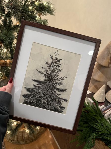 Vintage Christmas tree print for console table styling. I always get digital prints printed at Printful!

#LTKSeasonal #LTKfindsunder50 #LTKHoliday