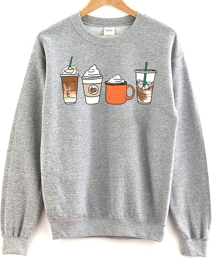 Fall Coffee Sweatshirt - Pumpkin Spice Autumn Cute Sweater for Women | Amazon (US)