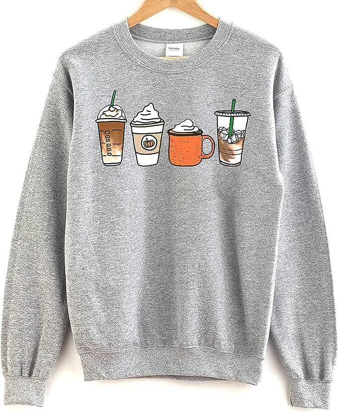 Fall Coffee Sweatshirt - Pumpkin Spice Autumn Cute Sweater for Women | Amazon (US)