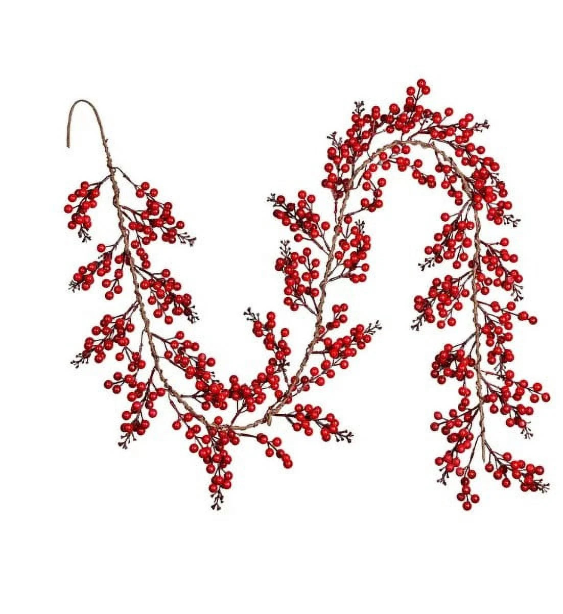 HESHENG 6Ft Red Berry Christmas Garland, Artificial Garland Indoor Outdoor Garden Gate Home Decor... | Walmart (US)