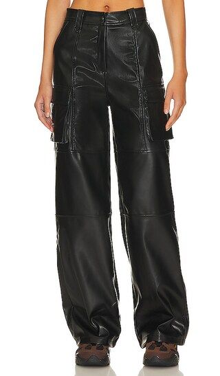 Halley Faux Leather Pant in Black | Revolve Clothing (Global)