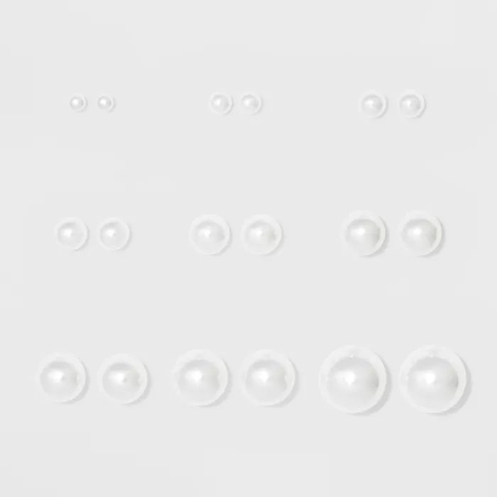 Simulated Pearls Multi Earrings 9ct - Wild Fable™ White | Target