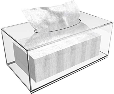 Cq acrylic Tissue Box Holder with Cover Rectangular,Facial Tissue Dispenser Box Case for Countert... | Amazon (US)