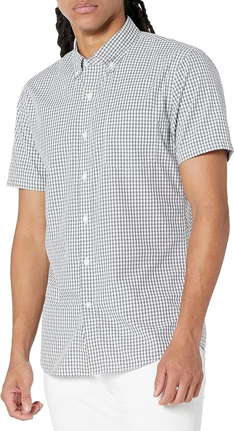 Goodthreads Men's Slim-Fit Short-Sleeve Plaid Poplin Shirt | Amazon (US)