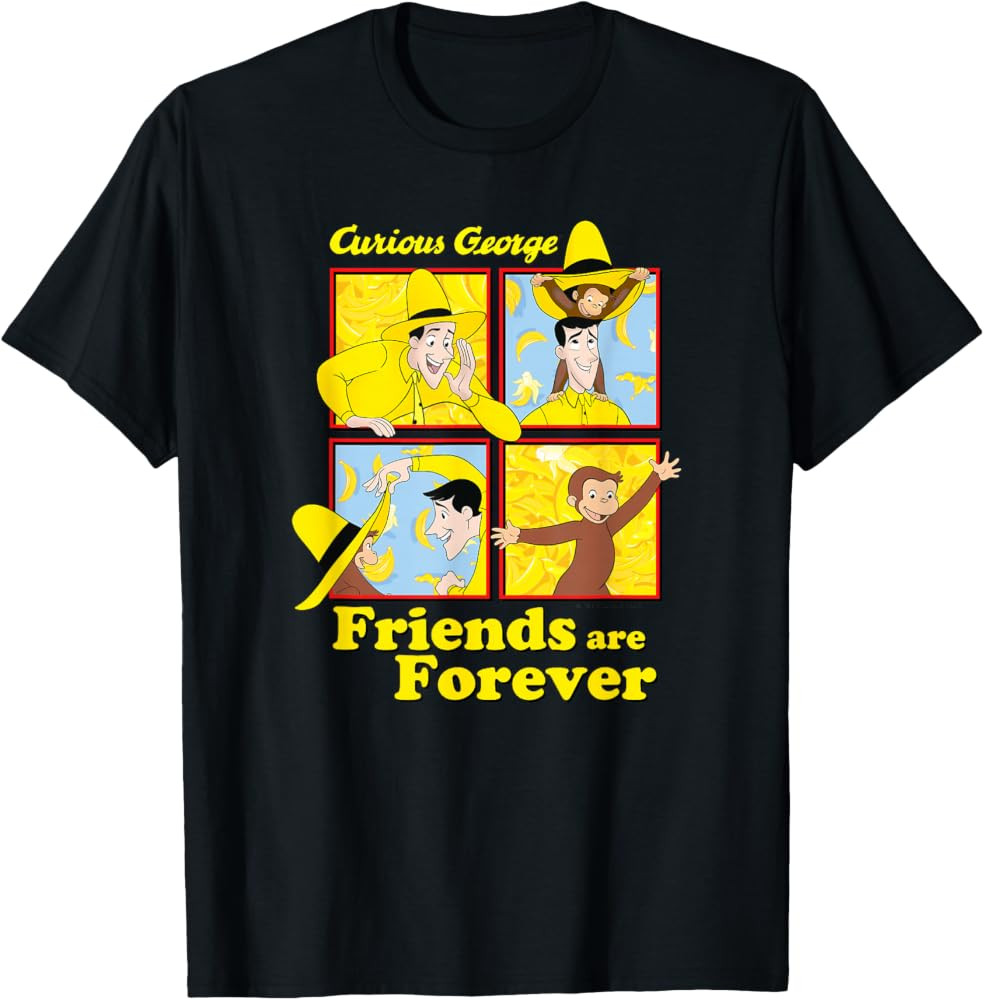 Curious George The Man with The Yellow Hat Friends Forever T-Shirt | Amazon (US)