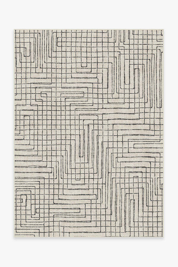 Strimma Black & Cream Rug | Ruggable