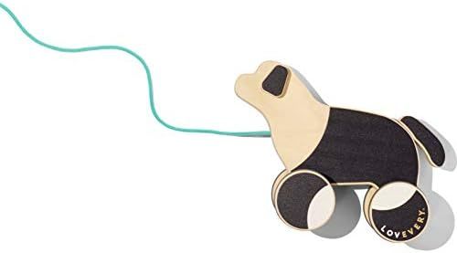 The Pull Pup by Lovevery - Wooden Push Pull Toy, Black/White/Natural Wood | Amazon (US)