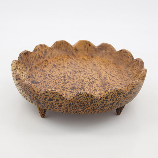 Brown Acacia Round Wood Tray 28x28cm | TK Maxx