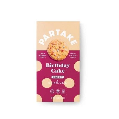 Partake Gluten Free Vegan Birthday Cake Cookies - 5.5oz | Target