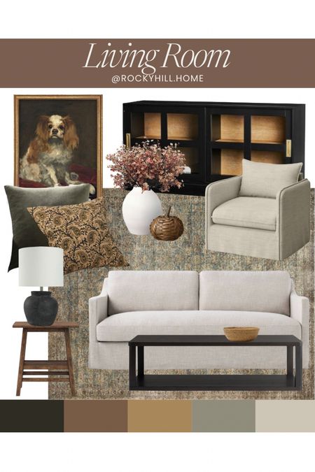Affordable living room design with fall decor, budget living room furniture 

#LTKhome #LTKHalloween #LTKsalealert