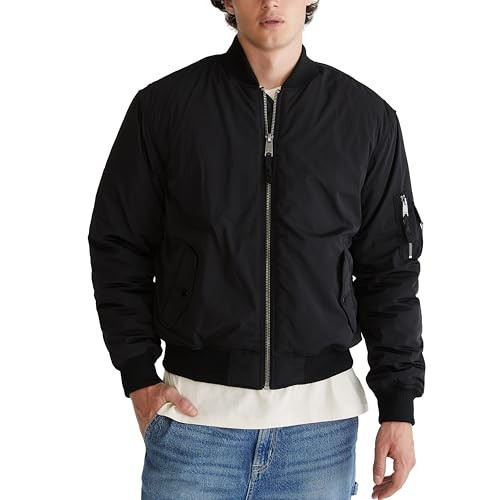 FLIGHT BOMBER JACKET, DARK BLACK, XXXL | Amazon (US)