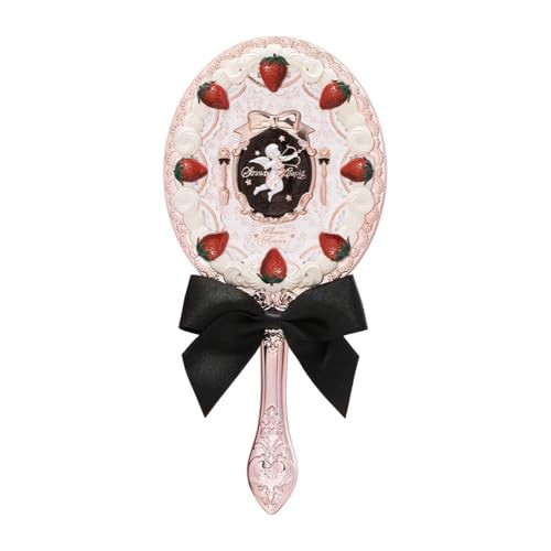 Flower Knows Strawberry Cupid Hand Mirror,Vintage Handheld Mirror,Fancy & Pretty Princess Mirror with Long Handle,Gift for Girls & Women(Milky Shake) | Amazon (US)