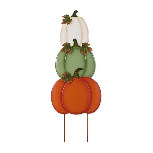 Glitzhome Stacked Pumpkin Thanksgiving Yard Art, One Size, Orange | JCPenney