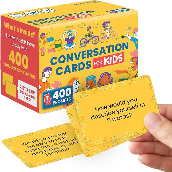 400 Conversation Cards for Kids – Engage Kids, Laugh, and Grow Closer During Family Dinner, Gam... | Amazon (US)