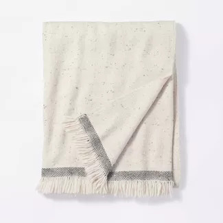 Woven Striped Border Nep Throw Blanket with Fringes - Threshold™ designed with Studio McGee | Target