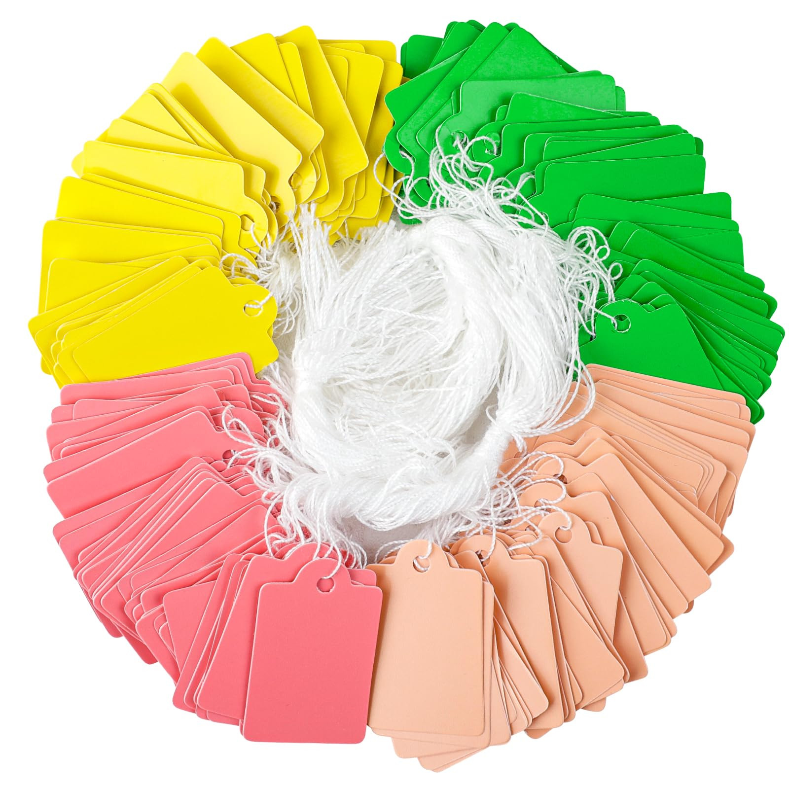 Uniclife 200 Pcs Price Tags with String Attached 1.38" x 0.87" Writable Colored Hang Tag String T... | Amazon (US)