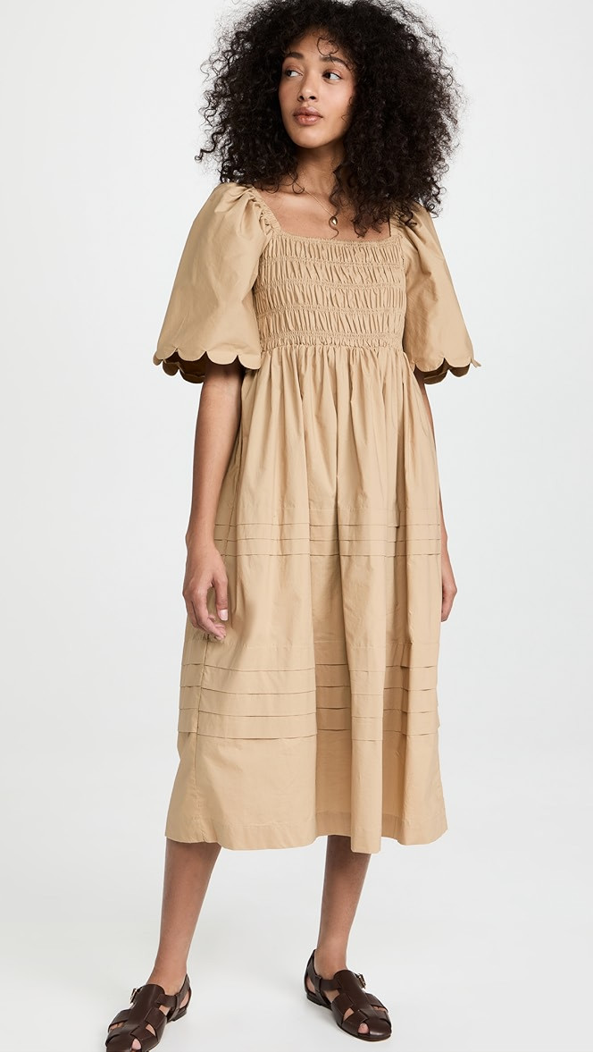 Scallop Detail Midi Dress | Shopbop