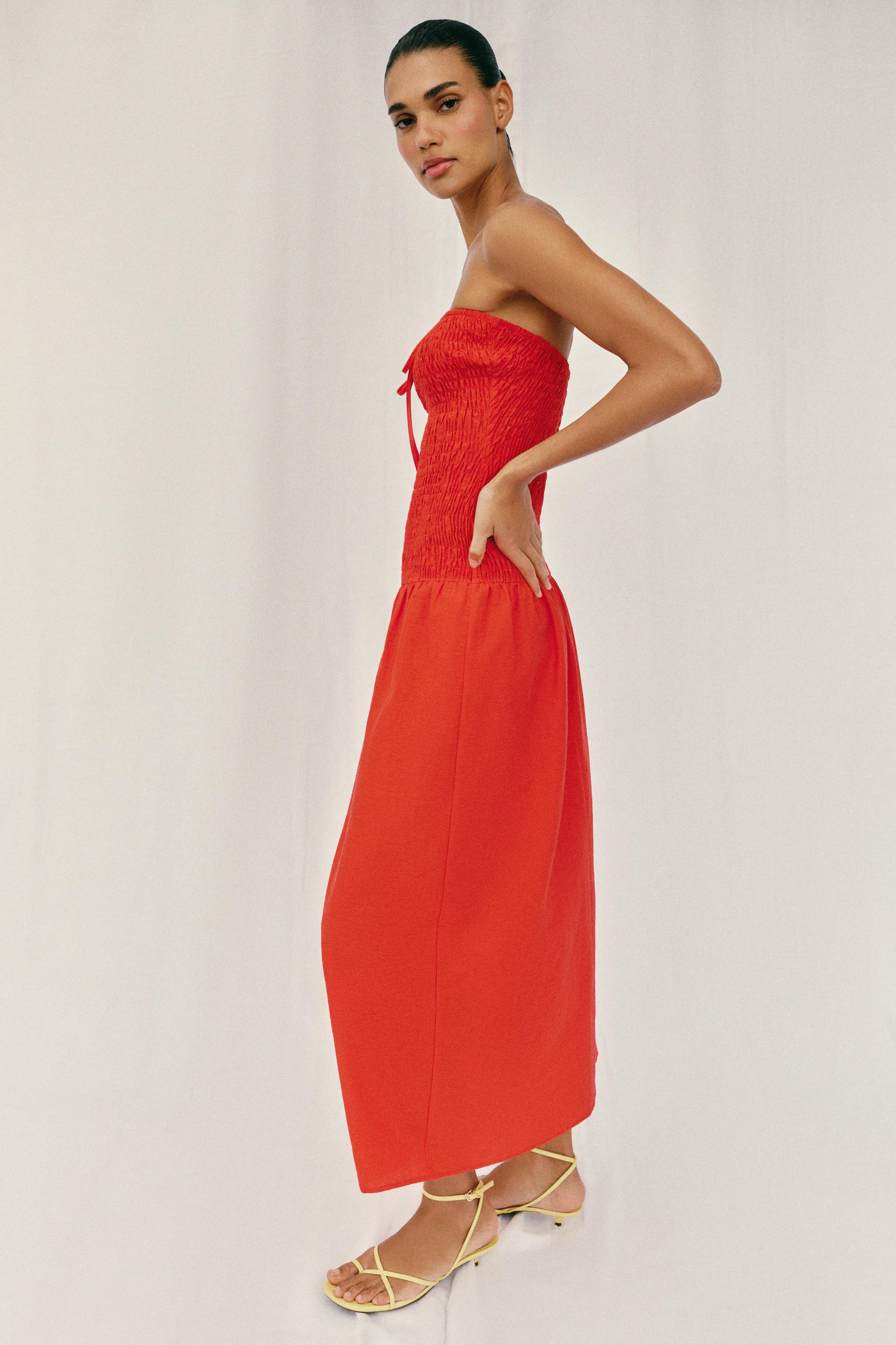 SMOCKED MIDI DRESS | Zara US