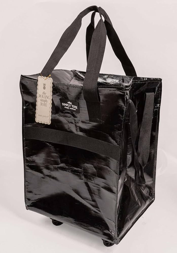 Metallic Rolling Shopping Tote with Handles Perfect Shopping Bag on Wheels for Women, Mothers, Fa... | Amazon (US)