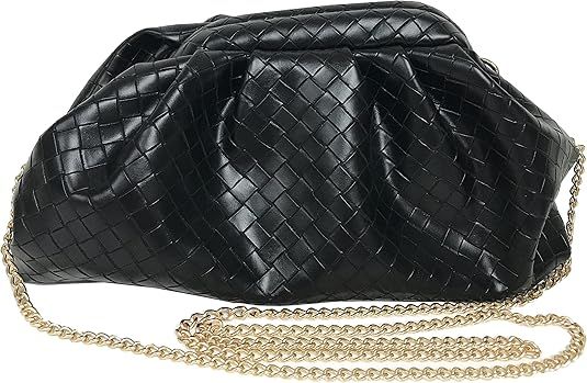 Expouch Women Cloud Bag Slouchy Clutch Ruched Purse Weave Embossed with Gold Chain Shoulder Bag  ... | Amazon (US)