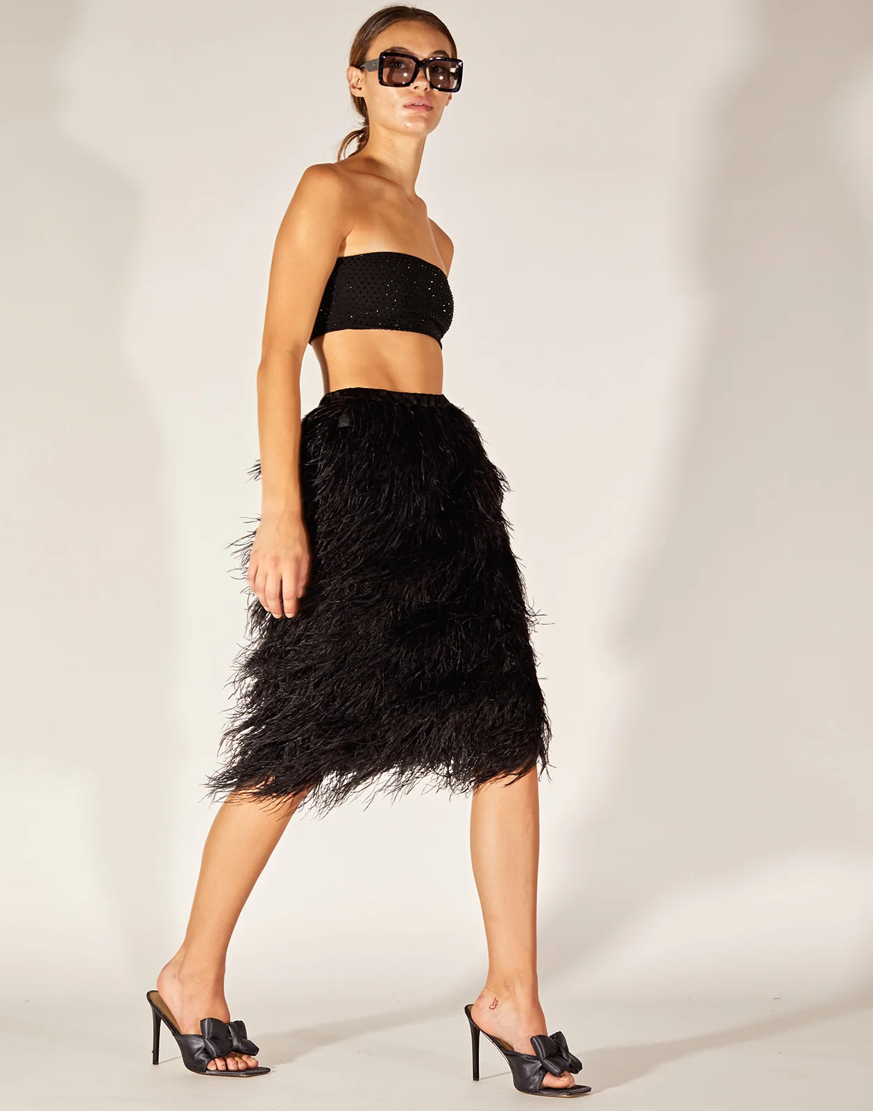 Midi Feather Skirt | Cynthia Rowley