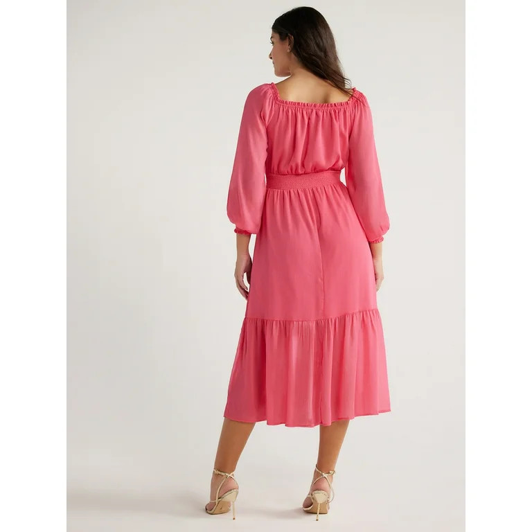 Sofia Jeans Women's and Women's Plus Off the Shoulder Dress with Blouson Sleeves, Sizes XS-4X - W... | Walmart (US)