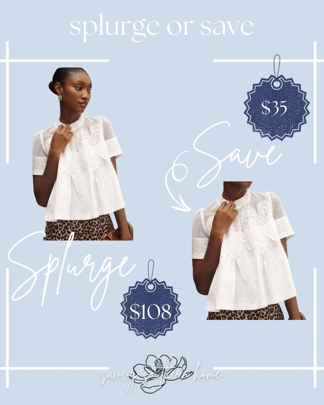 This top is so good! I feel like this classic piece would be worth the splurge! Are you team save or splurge? 



#LTKStyleTip #LTKFindsUnder50 #LTKSaleAlert