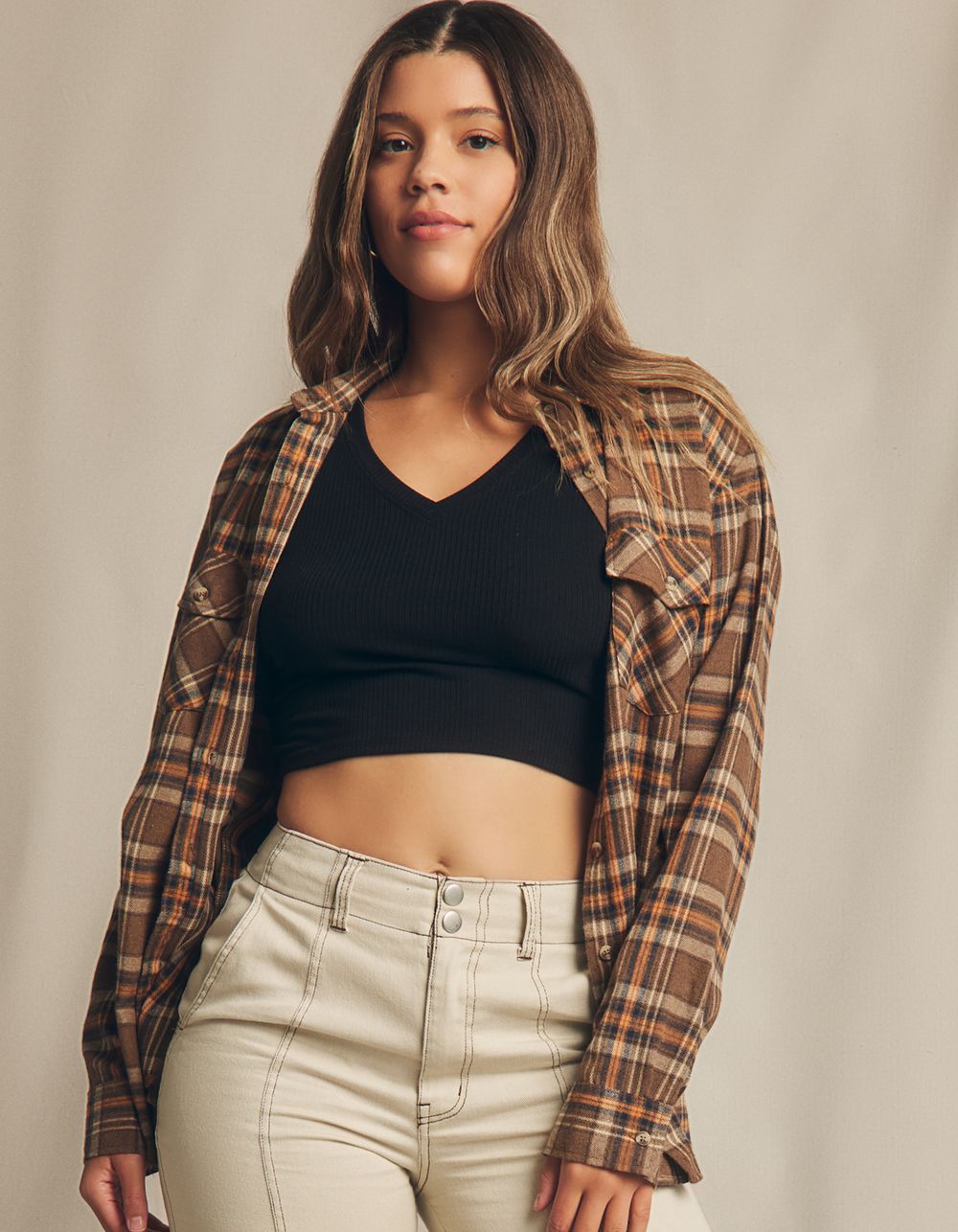 RSQ Womens Oversized Flannel - BROWN COMBO | Tillys | Tillys