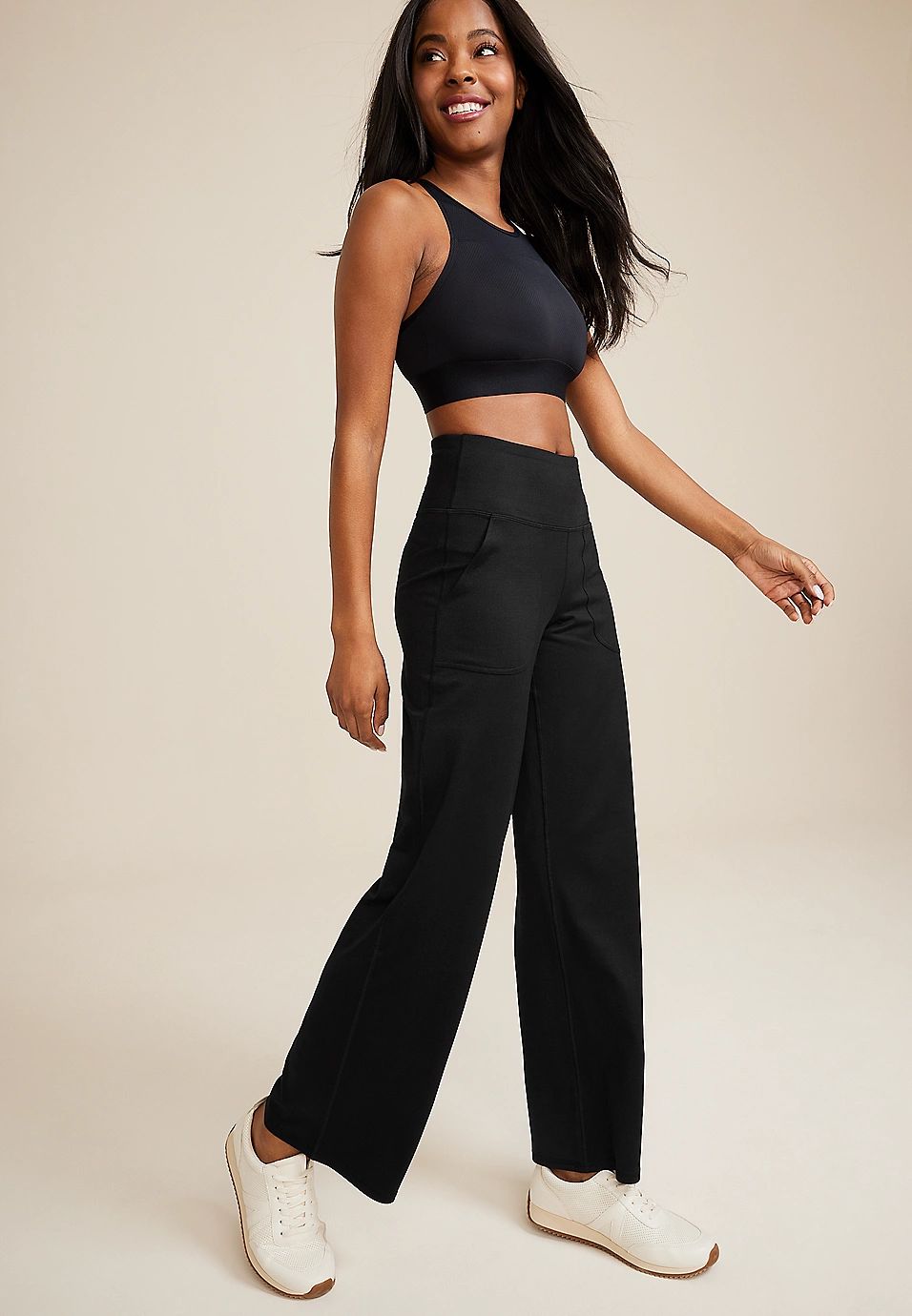 High Rise Wide Leg Luxe Legging | Maurices