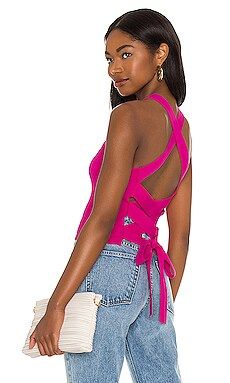 NBD Tia Tie Back Top in Fuchsia from Revolve.com | Revolve Clothing (Global)