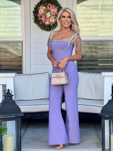 Gorgeous lavender jumpsuit by @shopbyraya on Instagram 

Earrings, shoes and gorgeous #Valentino handbag linked below 👇🏻 

#LTKstyletip #LTKbeauty #LTKFind