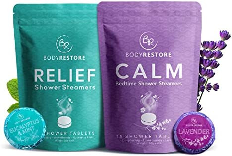Body Restore Relief & Calm Shower Steamers 30g – Vapor Steam Tablets - Relaxation Gifts for Wom... | Amazon (US)