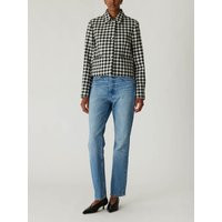 Phillipa Check Cropped Jacket - Black Combo / XL | Rebecca Taylor