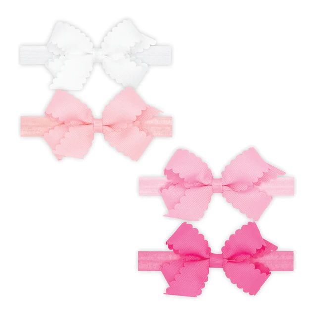 Mini Scalloped Two Pack Headband Bows | Classic Whimsy