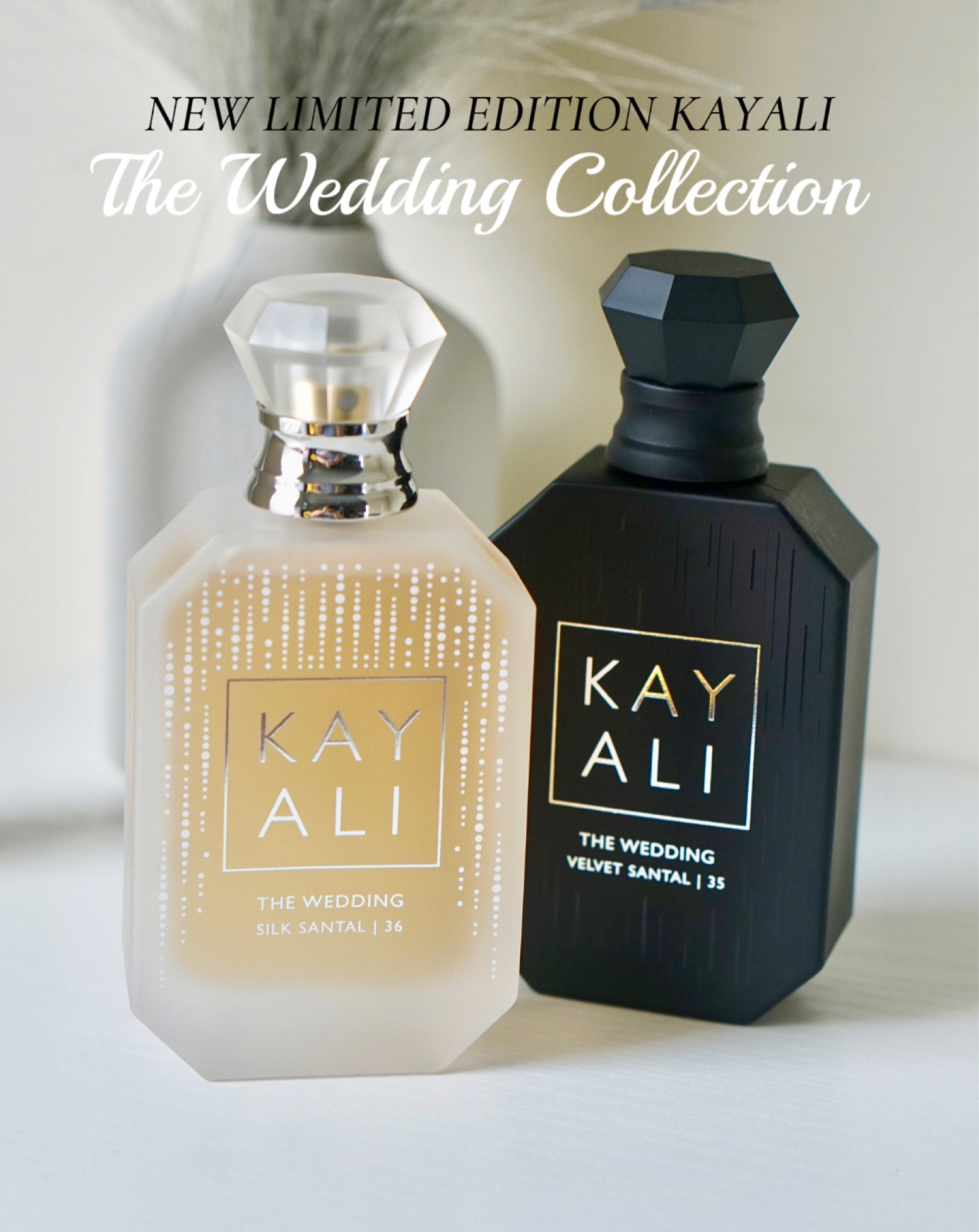 Baby let’s get married 💍🥂 New Kayali limited edition “The Wedding Collection” 🥂💍

Silk Santal 36🤍opens up very bubbly and juicy. The fragrance gets creamier and sweeter as it dries down. The pink praline and sugared musk add the sweetest touch to the fragrance while still being airy. The dry down gives me a bit of that Vanilla 28 dna in the background ✨ This fragrance is perfect for a bride 💍

Top Notes: Sparkling Champagne•White Freesia
Middle Notes: Lush Nectarine•Pink Praline
Base Notes: Sugared Musk•Sandalwood

Velvet Santal 35 🖤opens up smooth with a bit of tea and soft jasmine. On my skin this fragrance turns very powdery but after about 30mins it sweetens up a bit and you get that velvety sandalwood. I do prefer this on my man, even though I find this fragrance unisex. I do like this one layered with Silk Santal. 

Top Notes: Jasmine Petals•Tea Leaves
Middle Notes: White Musk•Cedarwood
Base Notes: Benzoin•Sandalwood

These fragrances only come in 50/10ml 🤍



#LTKbeauty #LTKmens