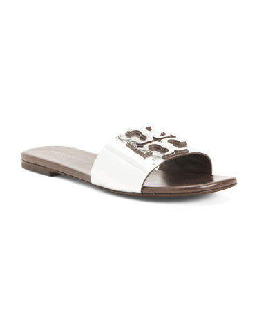 Leather Shine Slide Sandals  | Marshalls