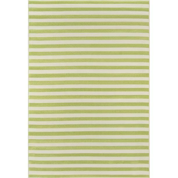 Momeni Baja Striped Striped Modern/Contemporary Area Rugs , Green/White ,90.00" X 63.00" - Walmar... | Walmart (US)